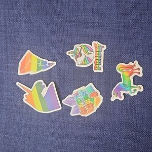 Crystals Unicorns LGBT Gay Pride Stickers